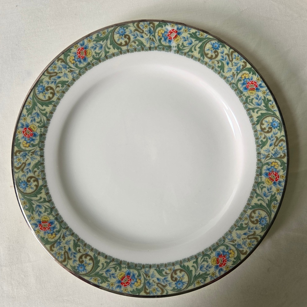 Noritake Ivory China Isolde 7019 Salad Plate Floral Scroll Japan Vintage 8 1/2"